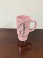 COFFEE MUG "NEED COFFEE RIGHT MEOW" - CAT THEME - PINK - Image 2