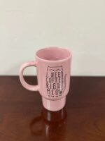COFFEE MUG "NEED COFFEE RIGHT MEOW" - CAT THEME - PINK