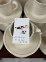 SET OF 10 CORNING WARE "CORELLE" CALICO ROSE CUP AND SAUCER - IVORY - 2 EXTRA SAUCERS - Image 3