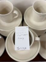 SET OF 10 CORNING WARE "CORELLE" CALICO ROSE CUP AND SAUCER - IVORY - 2 EXTRA SAUCERS - Image 4