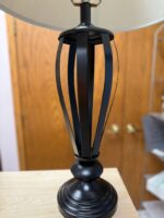 SET OF 2 BLACK METAL TABLE LAMPS - MILDRED BRONZE ASHLEY LAMP - Image 2