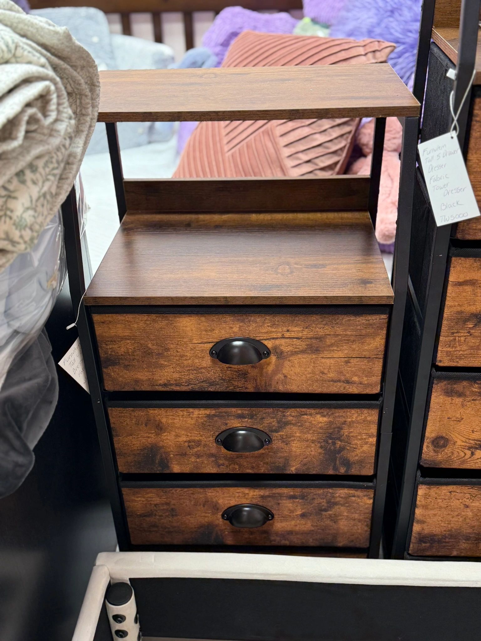 IMG_2606.jpeg Furnulem Tall 4 Drawers Dresser, Vertical Storage Tower Fabric Dresser - Image 1