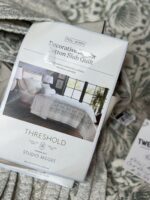 Queen/Full Decorative Border Cotton Slub Print Quilt