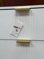 Aobafuir 4 Drawer Dresser -WHITE/GOLD - Image 3