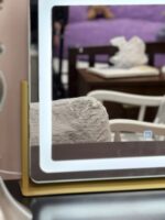 LUXFURNI Vanity Desk with Lighted Mirror, Makeup Vanity Table Set - Image 2