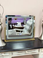 LUXFURNI Vanity Desk with Lighted Mirror, Makeup Vanity Table Set - Image 4