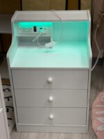 CHILDRENS SIZE NIGHTSTAND WITH 3 DRAWERS, POWER AND LED LIGHTS - Image 2