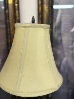 BEAUTIFUL WOOD TONED SMALL LAMP WITH TAN SHADE - 25.5" H - Image 3