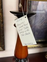 BEAUTIFUL WOOD TONED SMALL LAMP WITH TAN SHADE - 25.5" H - Image 5