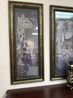 RUANNE MANNING GIRAFFE FRAMED ART WORK