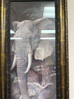 RUANNE MANNING ELEPHANT AND BABY FRAMED ART WORK - Image 2