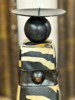 ZEBRA PATTERNED 14.5" CANDLE HOLDER - Image 2