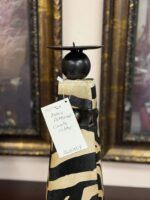 ZEBRA PATTERNED 14.5" CANDLE HOLDER - Image 5