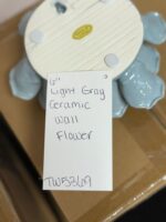 6" CERAMIC FLOWER LIGHT GRAY - Image 4