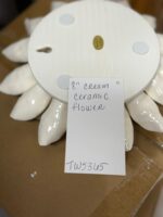 8" CERAMIC FLOWERS CREAM - Image 4