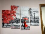 5 PIECE KREATIVE ARTS 4 PIECE WALL ART - BLACK WHITE RED