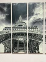 60"x 39.5" 5 piece black and white eiffel tower pic - Image 3