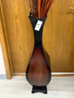 38" DECORATIVE FLOOR VASE RED/BLACK - Image 2