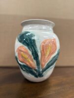SIGNED HAND-PAINTED PASTELS VASE PLANTER C.RADKE '93