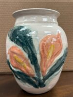 SIGNED HAND-PAINTED PASTELS VASE PLANTER C.RADKE '93 - Image 2