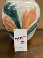 SIGNED HAND-PAINTED PASTELS VASE PLANTER C.RADKE '93 - Image 4