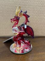 6.5" RED/PURPLE DRAGON WITH GOLD ACCENTS HOLDING CRYSTAL BALL ON MIRROR - Image 2