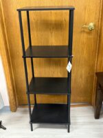 Black Tiered 4 Shelf Wood 15.75 x 11.77 x 45.2