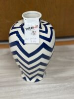 BLUE AND WHITE STRIPED FLOWER TABLE VASE - Image 2