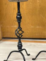 Black Wrought Iron Candelstick Holder Set - Twisted - Image 2