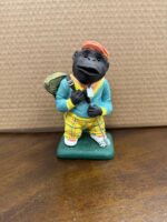 5 3/8" HAND PAINTED GOLFING GORILLA CERAMIC FIGURINE