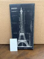 12"X6" BLACK &WHITE WOODEN EIFFEL TOWER PIC - Image 2