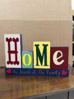 13" HANDMADE WOODEN "HOME THE HEART OF THE FAMILY" SIGN