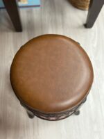 17" DECORATIVE WICKER BROWN STOOL - Image 2