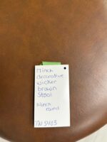 17" DECORATIVE WICKER BROWN STOOL - Image 5