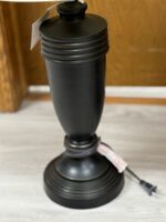 SET OF 2 31" TALL PAIR OF METAL BROWN/BRONZE LAMPS - DENT ON 1 LAMP BASE - Image 2