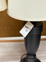 SET OF 2 31" TALL PAIR OF METAL BROWN/BRONZE LAMPS - DENT ON 1 LAMP BASE - Image 3