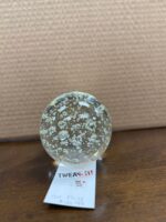 4" CRYSTAL GLOBE PAPER WEIGHT CLEAR W/BUBBLES INSIDE