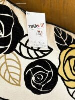 SET OF 2 18" SQUARE PILLOWS - BLACK ROSES WITH SOME GOLD AND GREEN - Image 3