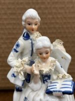 VINTAGE BLUE & WHITE ROCOCO FIGURINE - Image 2