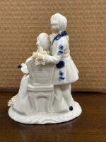VINTAGE BLUE & WHITE ROCOCO FIGURINE - Image 3