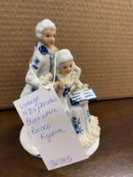 VINTAGE BLUE & WHITE ROCOCO FIGURINE - Image 5
