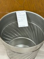 NICKEL COLOR METAL WASTEBASKET - Image 2