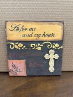 8" SQUARED CERAMIC PLAQUE "AS FOR ME AND MY HOUSE, WE WILL SERVE THE LORD"