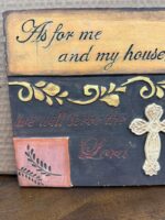 8" SQUARED CERAMIC PLAQUE "AS FOR ME AND MY HOUSE, WE WILL SERVE THE LORD" - Image 2
