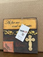 8" SQUARED CERAMIC PLAQUE "AS FOR ME AND MY HOUSE, WE WILL SERVE THE LORD" - Image 3