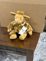 RUSS BERRIE STUFFED 'GISELLA' GIRAFFE PLUSH W/FAUX FUR COAT 14" TALL - DISCONTINUED