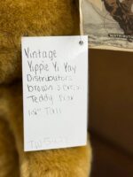 VINATAGE YIPPI YI YAY DISTRIBUTORS BROWN AND CREAM TEDDY BEAR 12" TALL - Image 4