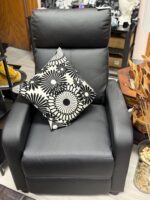 DHP Moby Pushback Recliner Chair, Black Faux Leather - Image 2