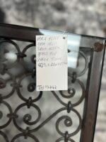VERY HEAVY CAST IRON SCROLL WORK GLASS TOP COFFEE TABLE - Image 4
