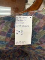 MULTI-COLORED CHECKERED PATTERN BARREL CHAIRS - Image 5